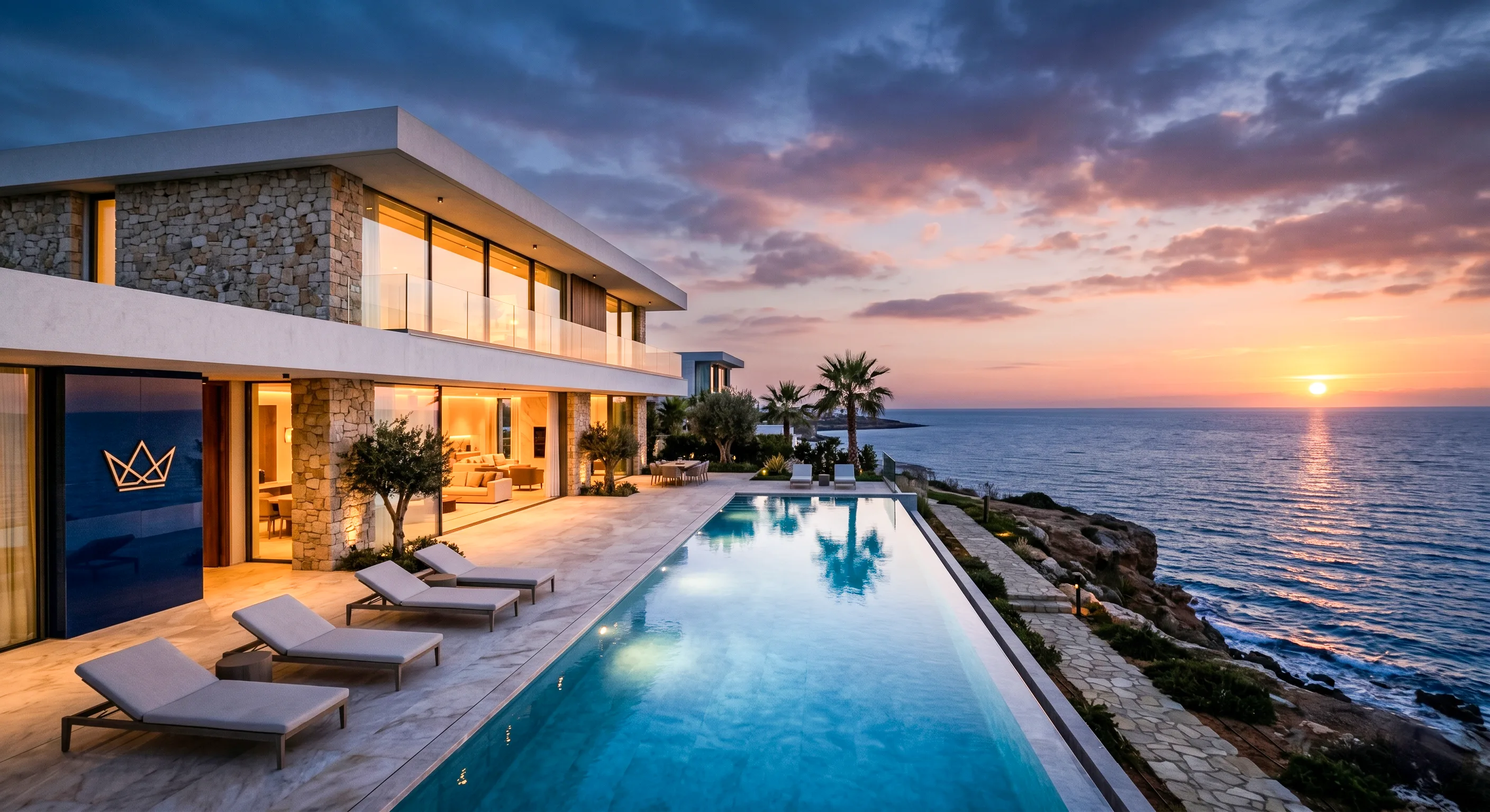Luxury coastal villa with swimming pool